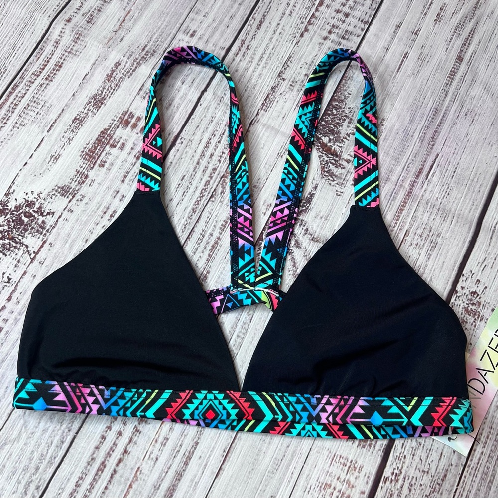 Black Strappy Triangle Bikini Swim